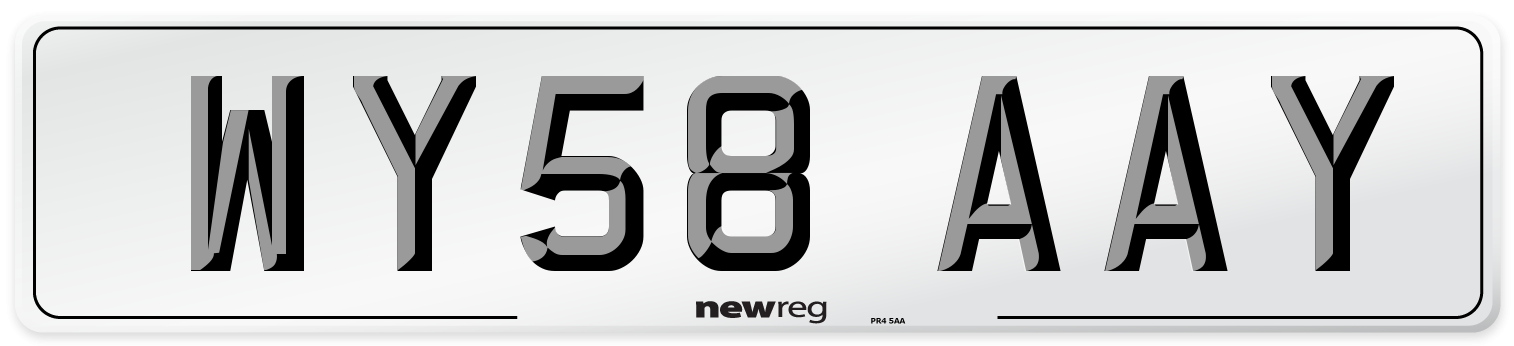 WY58 AAY Number Plate from New Reg